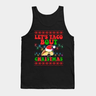 Lets Taco Bout Christmas Funny Santa Hat Taco Lover Xmas Tank Top